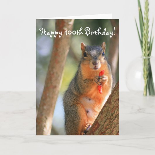 Bonne carte de voeux 100th Birthday Squirrel (Devant)