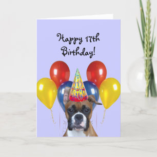 Bonne carte de voeux 17e anniversaire Boxer