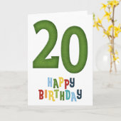 Bonne carte de voeux 20e anniversaire (Fleur jaune)