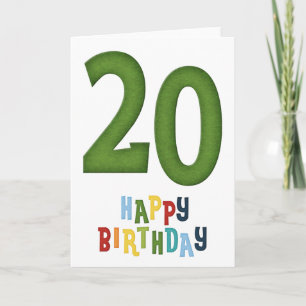 Bonne carte de voeux 20e anniversaire