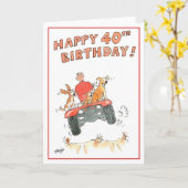 Bonne carte de voeux 40e anniversaire (Fleur jaune)