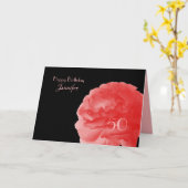 Bonne carte de voeux 50e anniversaire, Coral Rose (Fleur jaune)
