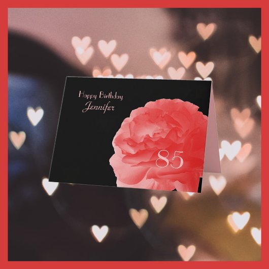 Bonne carte de voeux 85e anniversaire, Rose rose c