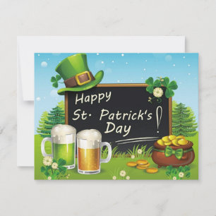 Bonne carte de voeux à plat casquette St. Patrick'