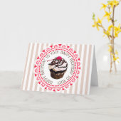 Bonne carte de voeux Anniversaire Chocolat Cupcake (Fleur jaune)