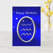 Bonne carte de voeux Aquarius anniversaire (Fleur jaune)