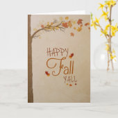 Bonne Carte de voeux Automne Y'all automne (Fleur jaune)