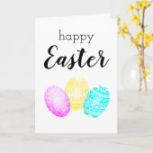 Bonne carte de voeux aux oeufs Pastel de Pâques (Fleur jaune)