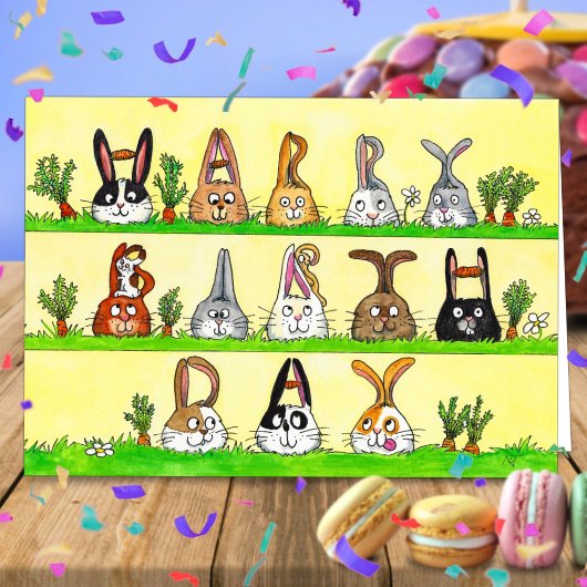 Bonne carte de voeux Birthday Bunnies par N. Janes