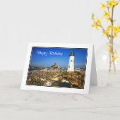 Bonne carte de voeux Birthday Cape Cod Lighthouse (Fleur jaune)