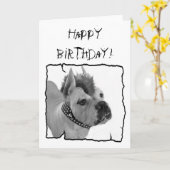Bonne carte de voeux Birthday White Boxer Punk (Fleur jaune)