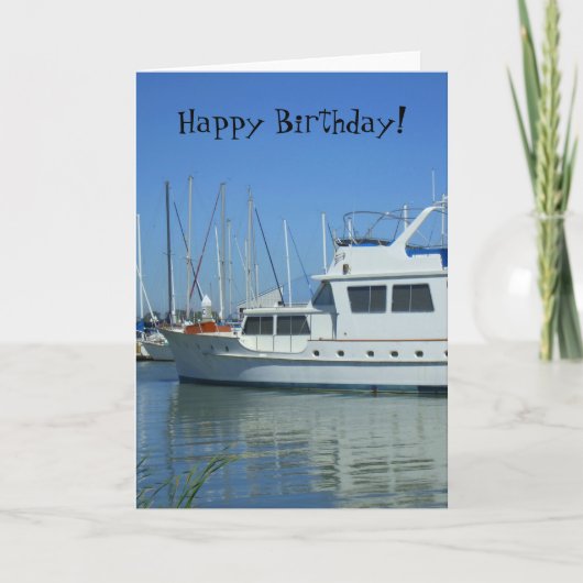 Bonne carte de voeux Birthday Yacht (Devant)