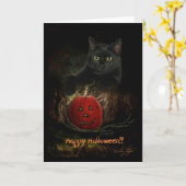 Bonne carte de voeux blanche Halloween (Fleur jaune)