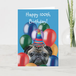 Bonne carte de voeux carlin 100e anniversaire