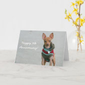 Bonne carte de voeux chihuahua 9e anniversaire (Fleur jaune)