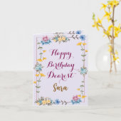 Bonne carte de voeux d'anniversaire (Fleur jaune)