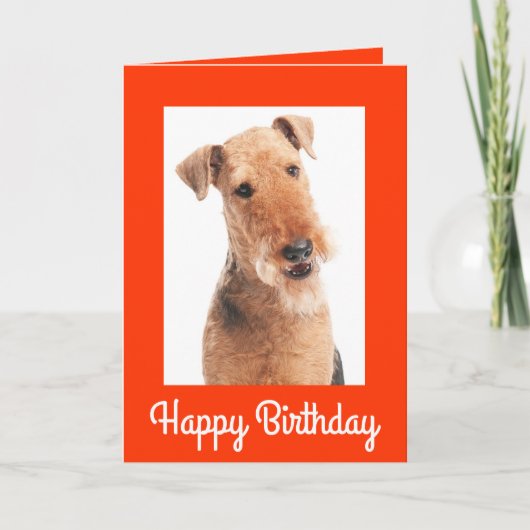 Bonne carte de voeux d'anniversaire Airedale Terri (Devant)