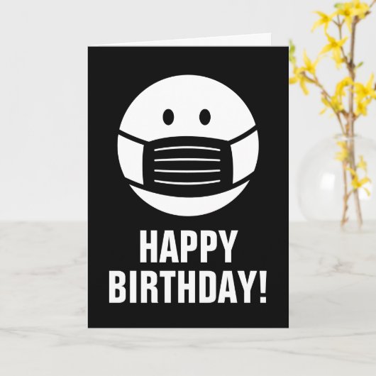 Bonne carte de voeux d'anniversaire avec masque vi (Fleur jaune)