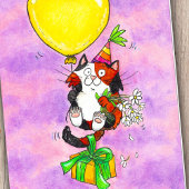 Bonne carte de voeux d'anniversaire Calico Cat