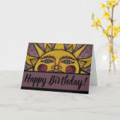 Bonne carte de voeux d'anniversaire - Carte de sol (Fleur jaune)