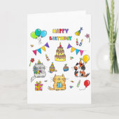 Bonne carte de voeux d'anniversaire Chat par N.Jan (Devant)