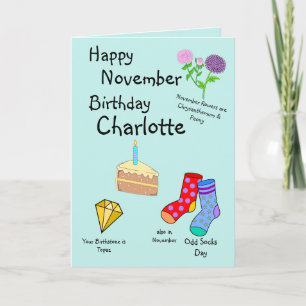 Bonne carte de voeux d'anniversaire de novembre