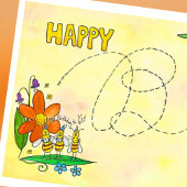 Bonne carte de voeux d'anniversaire des abeilles p