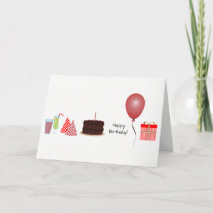 Bonne carte de voeux d'anniversaire - en rouge