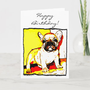 Bonne carte de voeux d'anniversaire French Bulldog