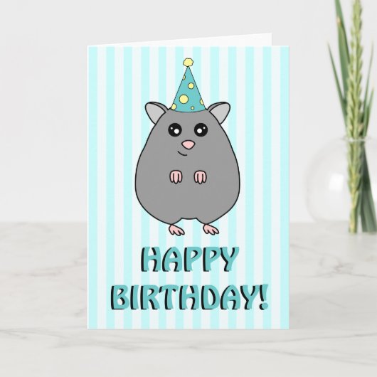 Bonne carte de voeux d'anniversaire Hamster (Devant)