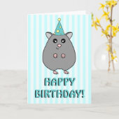 Bonne carte de voeux d'anniversaire Hamster (Fleur jaune)
