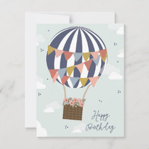 Bonne carte de voeux d'anniversaire Hot Air Balloo