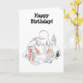 Bonne carte de voeux d'anniversaire Londres (Fleur jaune)