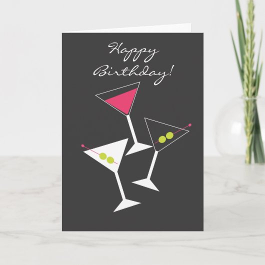 Bonne carte de voeux d'anniversaire Martini Glass (Devant)