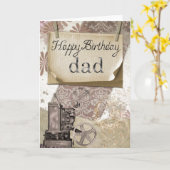 Bonne carte de voeux d'anniversaire papa (Fleur jaune)