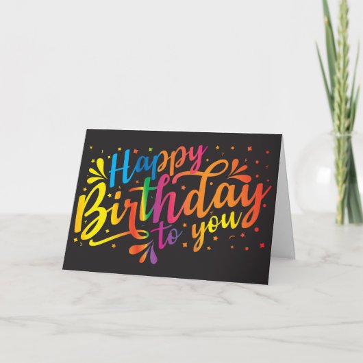 Bonne carte de voeux d'anniversaire pliée (Devant)