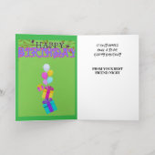 Bonne carte de voeux d'anniversaire pliée (Couchage intérieur)