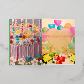 Bonne carte de voeux d'anniversaire pliée (Mise à l'extérieur)