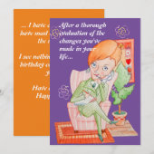 Bonne carte de voeux d'anniversaire saine (Devant / Derrière)