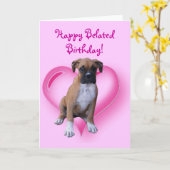 Bonne carte de voeux d'anniversaire tardive (Fleur jaune)