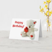 Bonne carte de voeux d'anniversaire Teddy Bear (Fleur jaune)