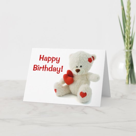 Bonne carte de voeux d'anniversaire Teddy Bear (Devant)