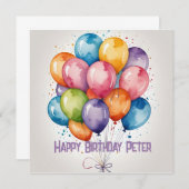 Bonne carte de voeux d'anniversaire - Texte person (Devant / Derrière)