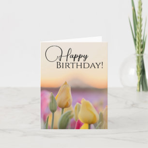 Bonne carte de voeux d'anniversaire Tulip