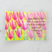 Bonne carte de voeux d'anniversaire, tulipes et li (Intérieur)