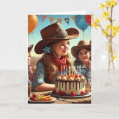 Bonne carte de voeux d'anniversaire Western Cowgir (Fleur jaune)