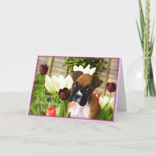 Bonne carte de voeux de boxer de jour de belle-mèr (Devant)