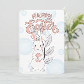 Bonne carte de voeux de lapin de Pâques (Debout devant)