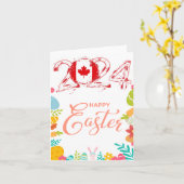 Bonne carte de voeux de Pâques 2024 "Canada" (Fleur jaune)