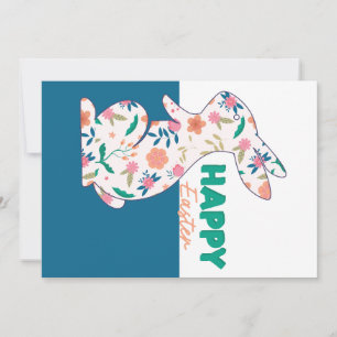 Bonne carte de voeux de Pâques Floral Bunny modifi